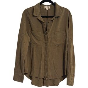 Cloth & Stone Greenish/Brown Button Down Shirt